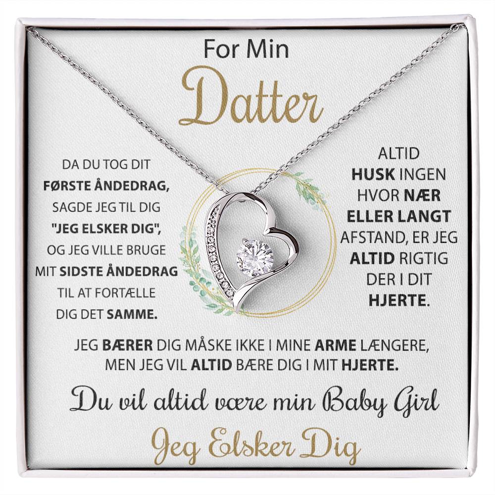 Til Min Datter - Love Heart Halskæde, Fra Mum